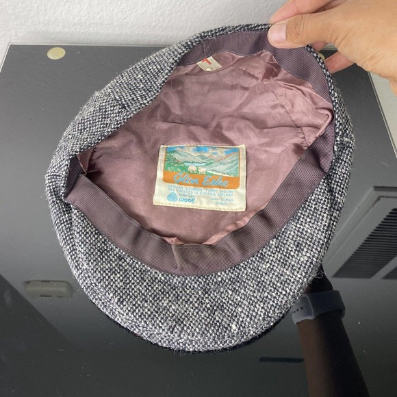 Glen Eske Donegal Ireland Tweed Gray Pure Wool Newsboy Hat Cap Sz Large - Picture 11 of 14
